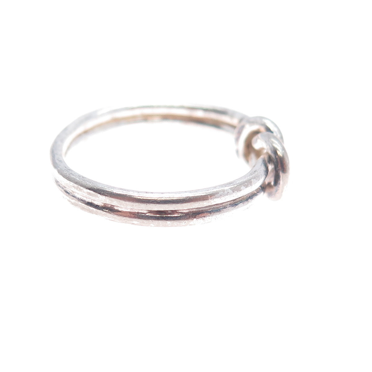 925 Sterling Silver Vintage Love Mariner Knot Oxidized Ring Size 7.5