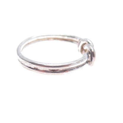 925 Sterling Silver Vintage Love Mariner Knot Oxidized Ring Size 7.5