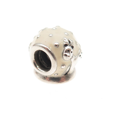 PANDORA 925 Sterling Silver Enamel Snow Globe Christmas Slide Bead Charm