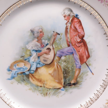 CARL TIELSCH Antique Germany Courting Couple HandPainted Porcelain Cabinet Plate