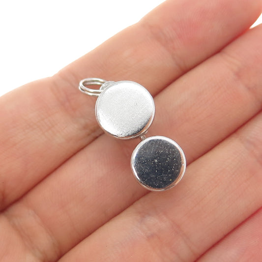 925 Sterling Silver Vintage Bongos Drums Minimalist 3D Charm Pendant