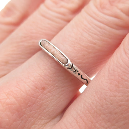 Carolyn Pollack Sterling Silver Vintage Real MOP Inlay Stackable Ring Size 8.25