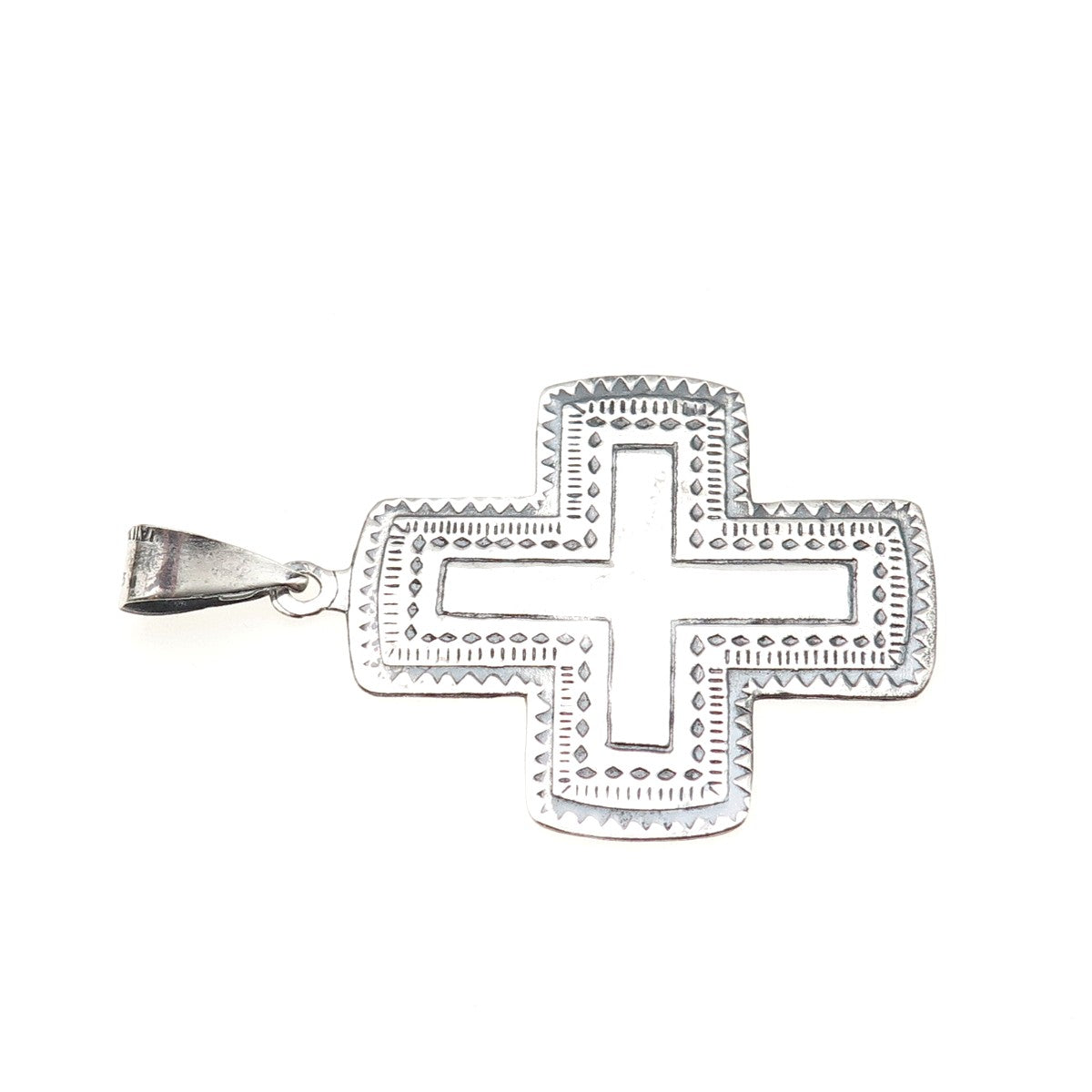 Bayanihan 925 Sterling Silver Vintage Cross Oxidized Pendant