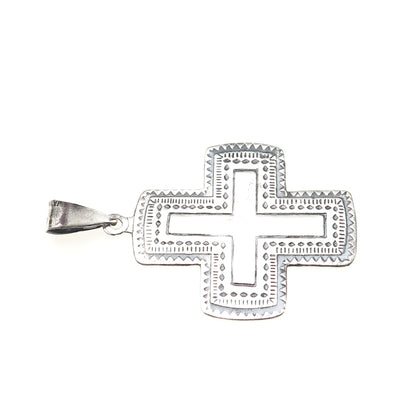 Bayanihan 925 Sterling Silver Vintage Cross Oxidized Pendant
