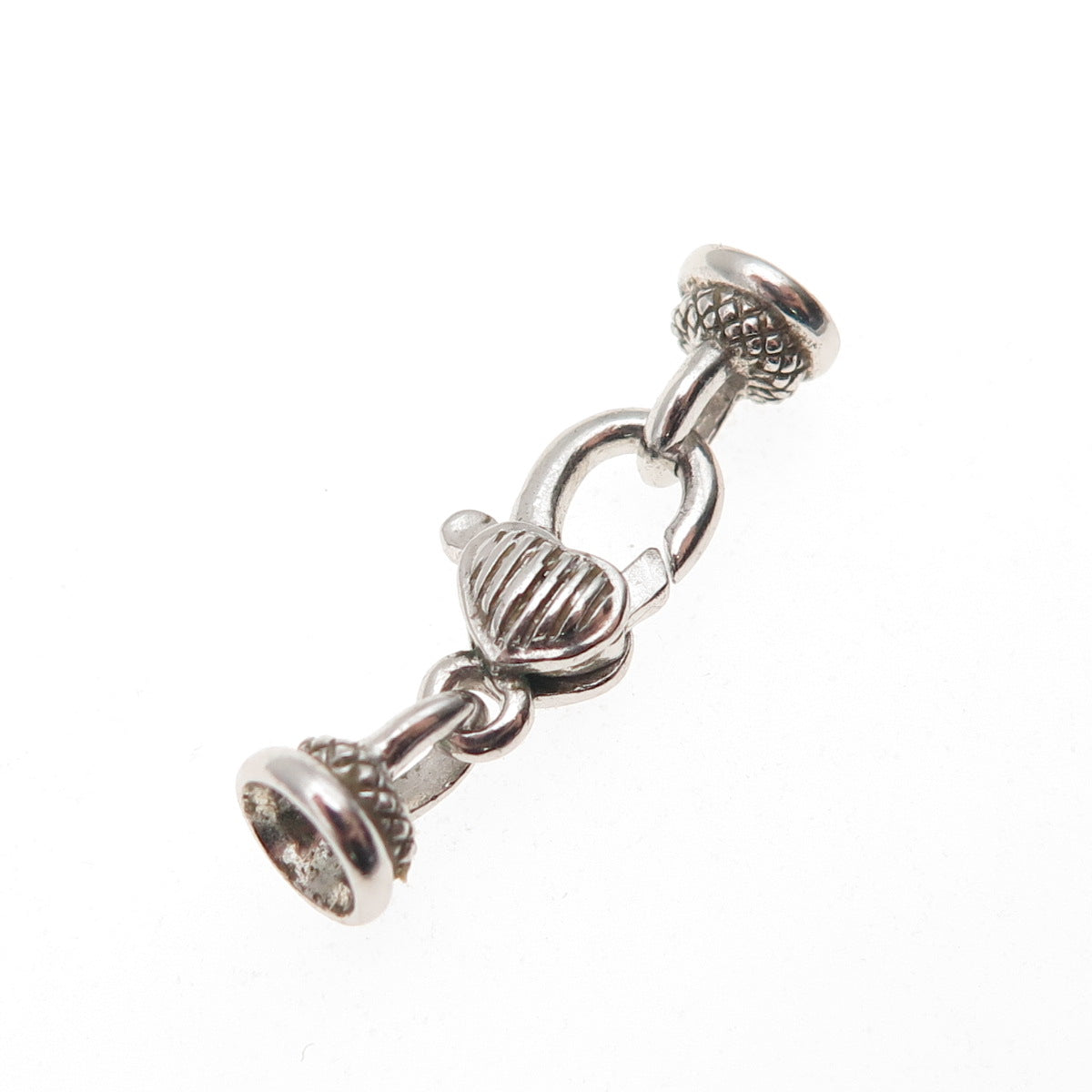 925 Sterling Silver Heart Lobster Lock Clasp Bracelet / Necklace Ends