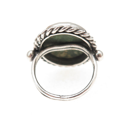 Old Pawn 925 Sterling Silver Vintage Royston Turquoise Tribal Ring Size 5.25