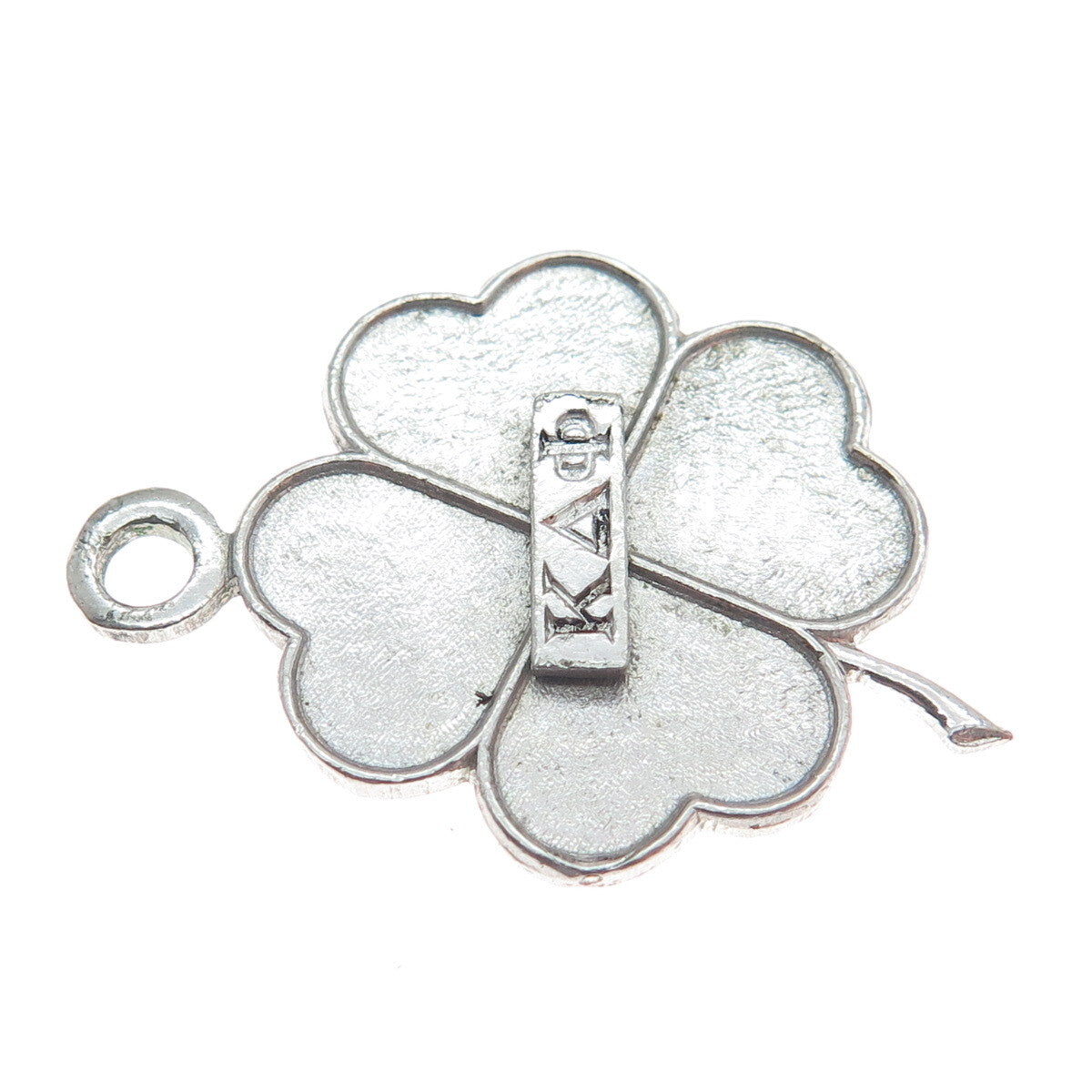 SOOK 925 Sterling Silver Vintage Kappa Delta Phi Clover Good Luck Charm Pendant