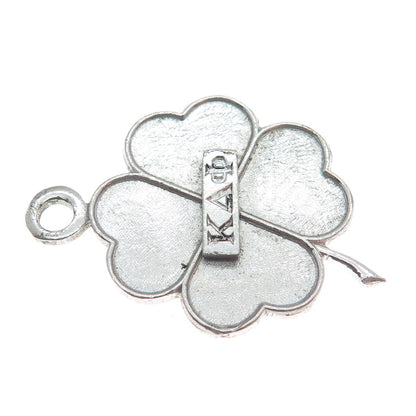 SOOK 925 Sterling Silver Vintage Kappa Delta Phi Clover Good Luck Charm Pendant