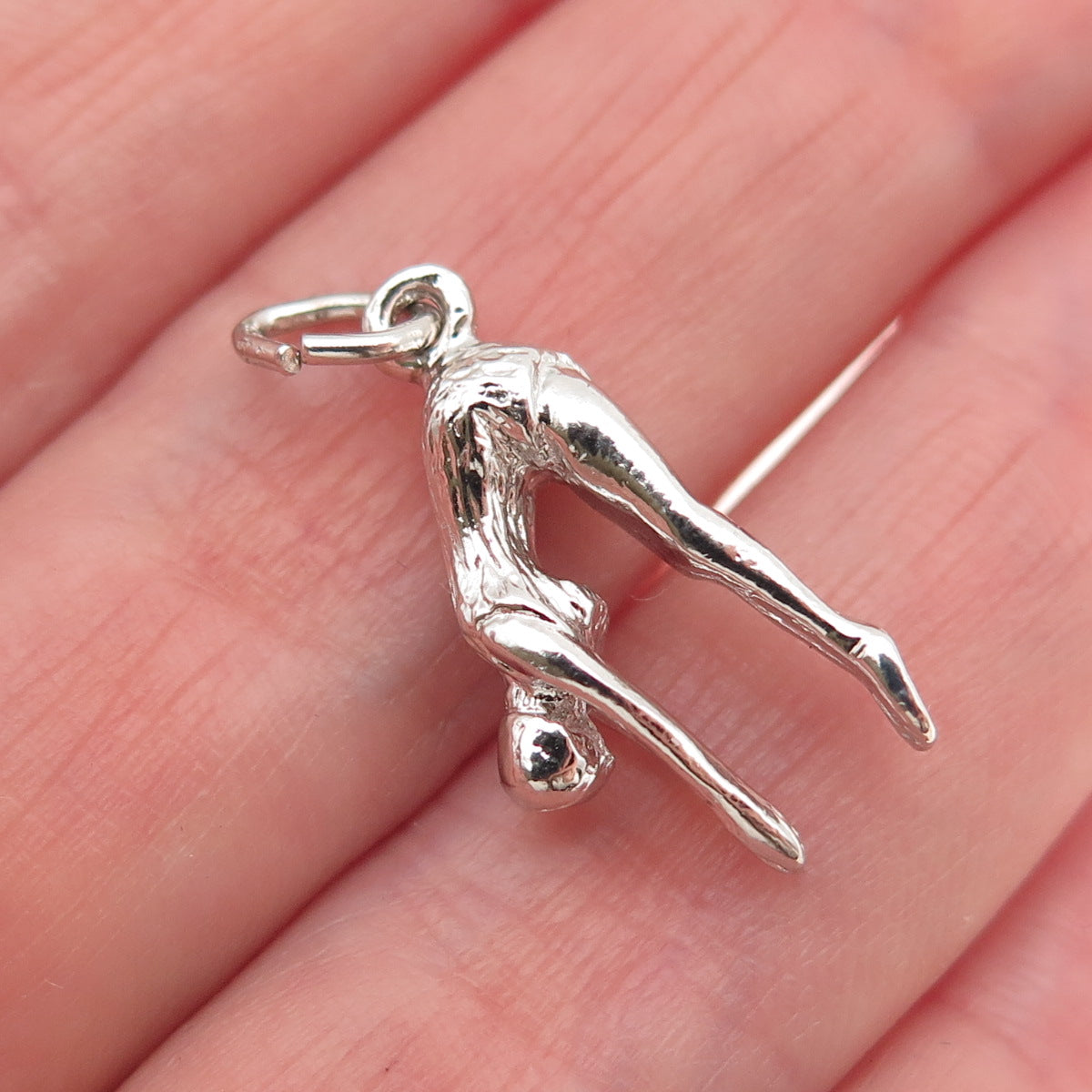 925 Sterling Silver Vintage Female Diver 3D Mini Charm Pendant