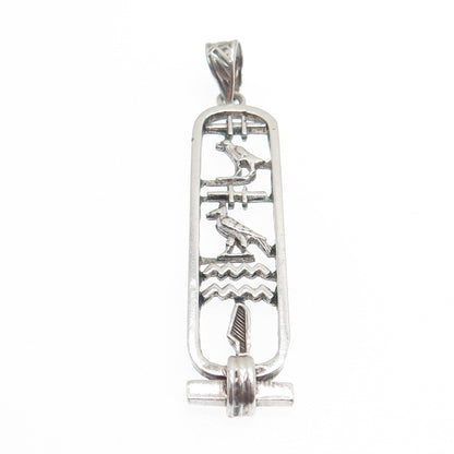 925 Sterling Silver Vintage Egyptian Cartouche Pendant
