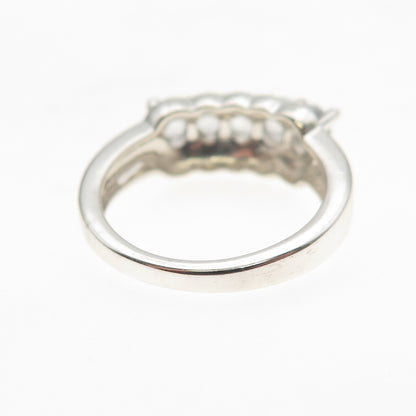 925 Sterling Silver Real Oval-Cut Blue Topaz Ring Size 6