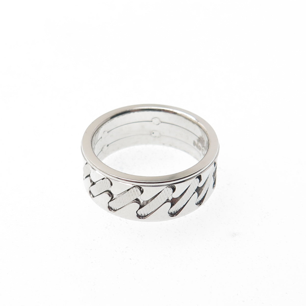 NEOS 925 Sterling Silver Textured Sewing Stitches Band Ring Size 7.75