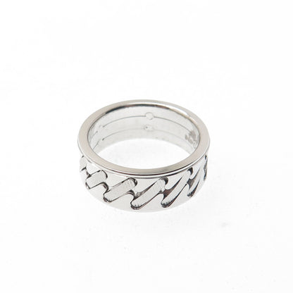 NEOS 925 Sterling Silver Textured Sewing Stitches Band Ring Size 7.75