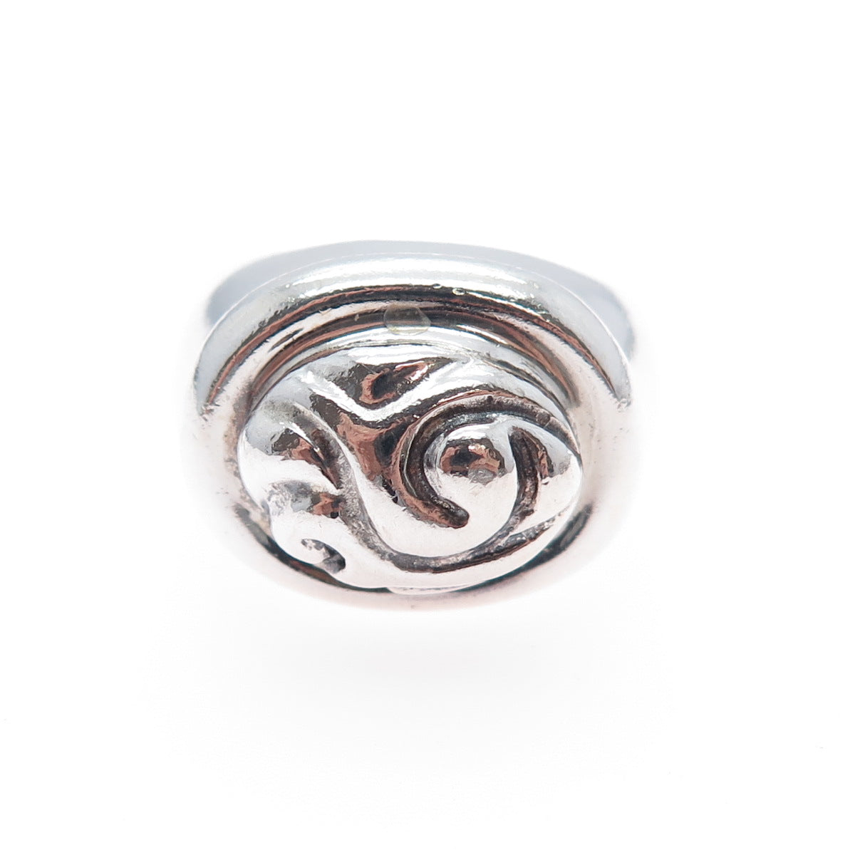 ZINA 925 Sterling Silver Vintage Modernist Wave Oxidized Ring Size 6