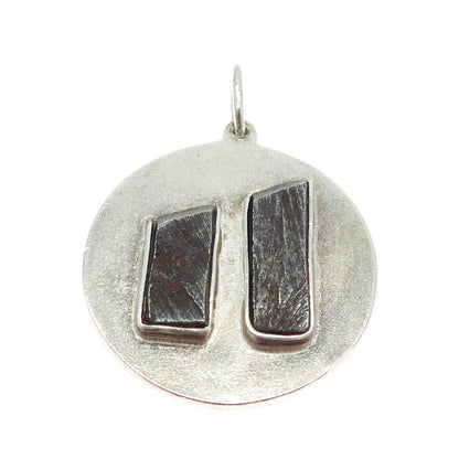 SANNA JEWELERS 925 Sterling Silver Vintage Meteorite Modernist Pendant