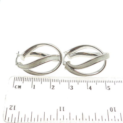 HANIN 925 Sterling Silver Modernist Hinged Earrings