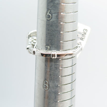 925 Sterling Silver Radiant & Round-Cut Shaped C Z Ring Size 7.25