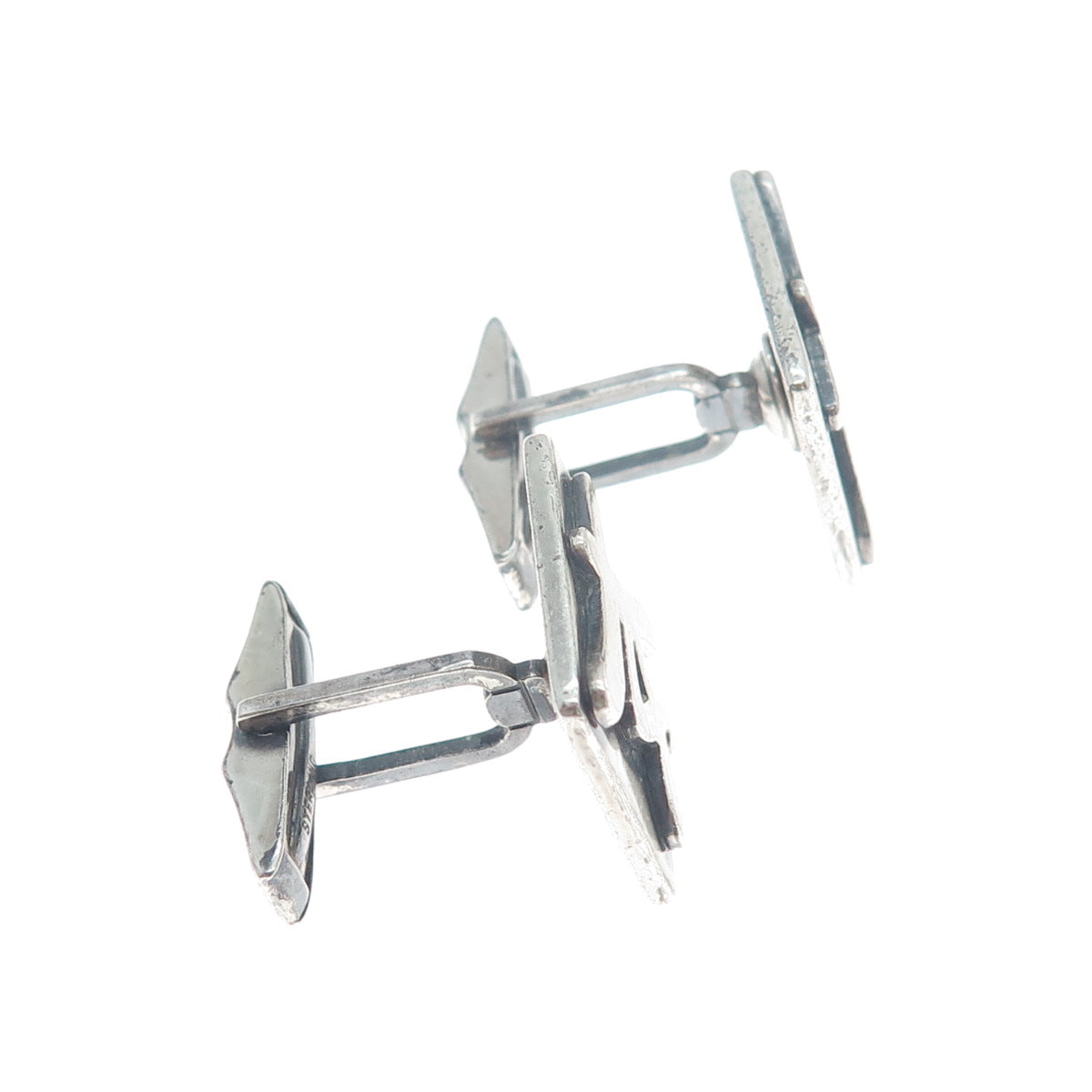 ORB Otto R Bade 925 Sterling Silver Vintage Chinese Character Oxidized Cufflinks