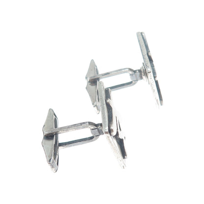 ORB Otto R Bade 925 Sterling Silver Vintage Chinese Character Oxidized Cufflinks