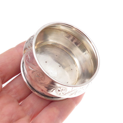 800 Silver Antique Art Deco Germany Engraved Floral Salt Cellar