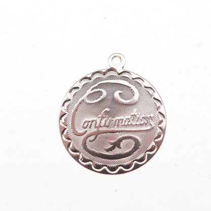 Spencer 925 Sterling Silver Vintage Confirmation Charm Pendant