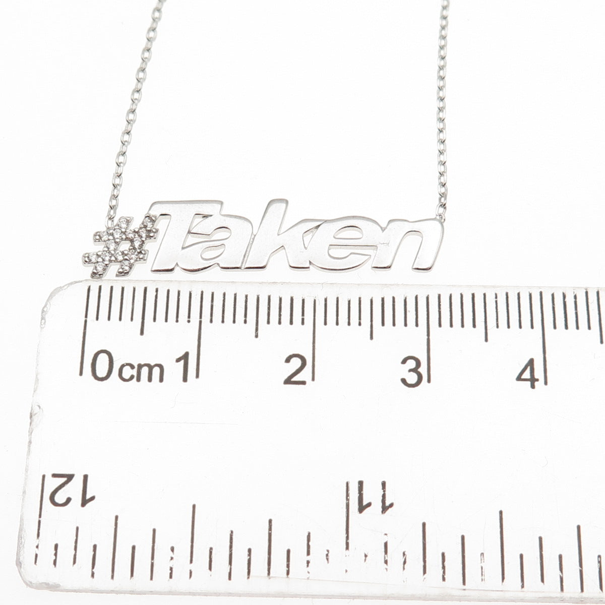 925 Sterling Silver Round-Cut C Z #Taken Cable Chain Necklace 16-18"
