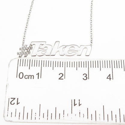 925 Sterling Silver Round-Cut C Z #Taken Cable Chain Necklace 16-18"