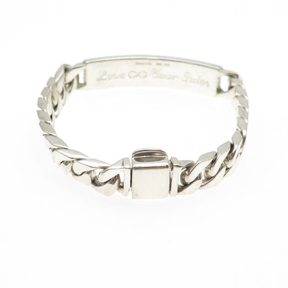 TIFFANY & CO. 925 Sterling Silver Vintage Engraved ID Bracelet 7.5"