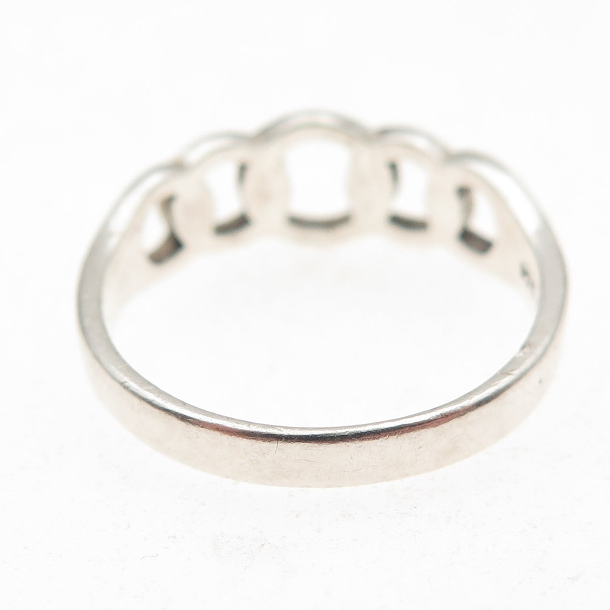 BOMA 925 Sterling Silver Vintage Interlocked Circle Link Ring Size 8