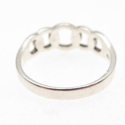 BOMA 925 Sterling Silver Vintage Interlocked Circle Link Ring Size 8