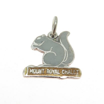 BREADNER CO. 925 Sterling Silver Vintage Enamel Mount Royal Chalet Mini Pendant