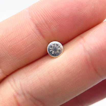 925 Sterling Silver Vintage Real Hematite Gemstone Screw Back Earrings