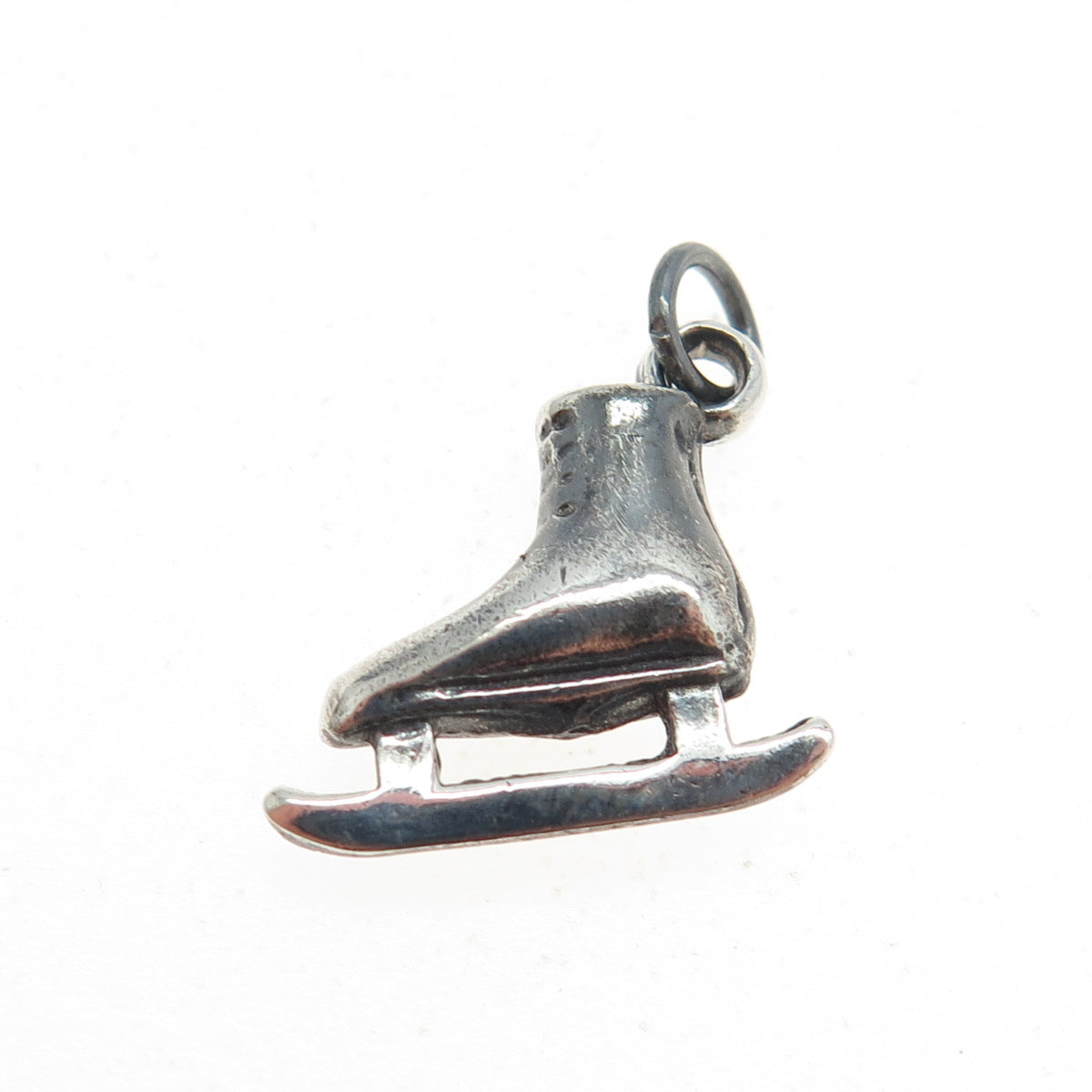 925 Sterling Silver Antique Art Deco Ice Skating Shoe 3D Charm Pendant