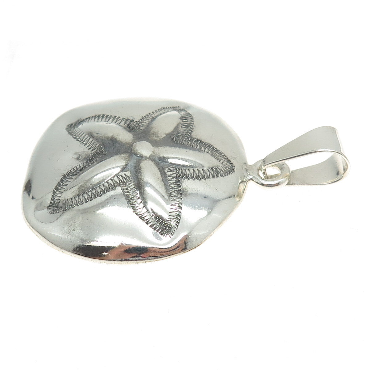 925 Sterling Silver Vintage ATI Mexico Sand Dollar Pendant