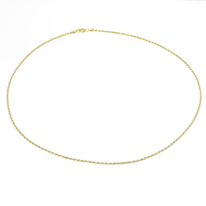 P. LUX 925 Sterling Silver Gold Plated Italy Twisted Rope Chain Necklace 20"