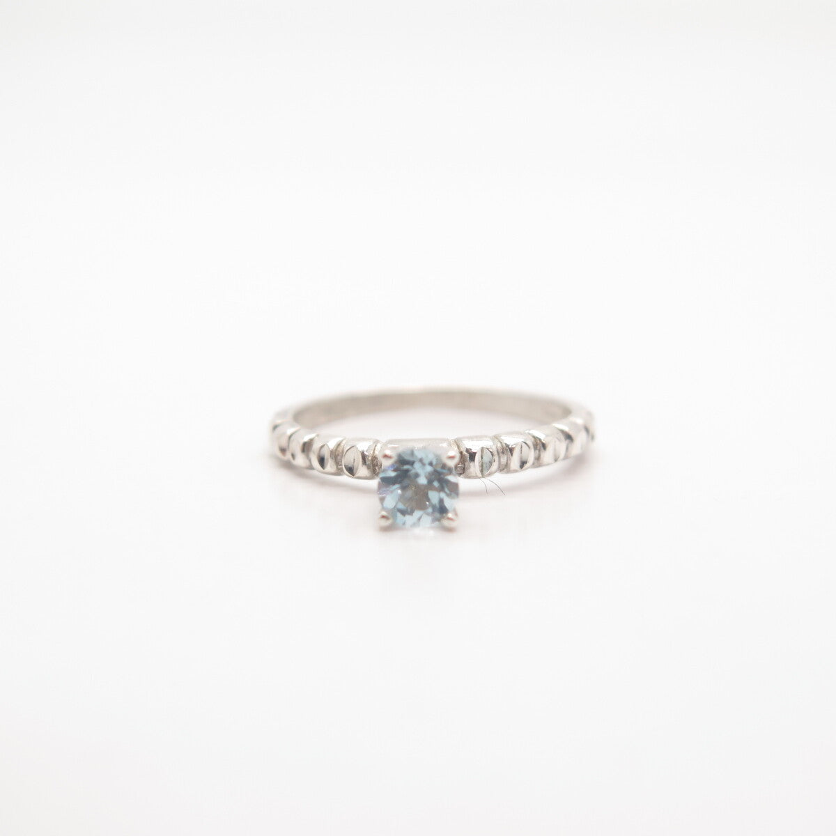925 Sterling Silver Real Blue Topaz Gemstone Ring Size 6 3/4