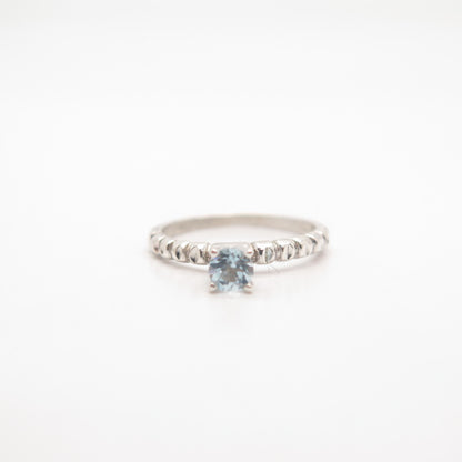 925 Sterling Silver Real Blue Topaz Gemstone Ring Size 6 3/4