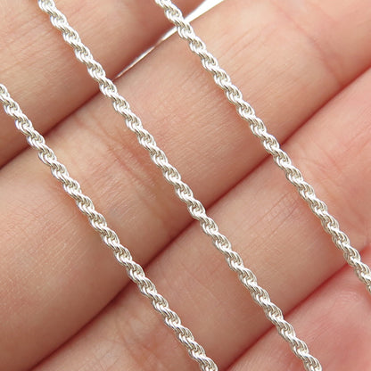 HAN 925 Sterling Silver Italy Twisted Rope Chain Necklace 16"