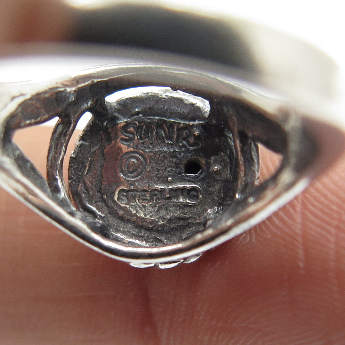 SUNRISE 925 Sterling Silver Vintage Roped Dome Oxidized Ring Size 6.25