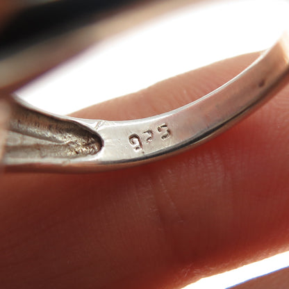 925 Sterling Silver Vintage Modernist Bypass Ring Size 7.5
