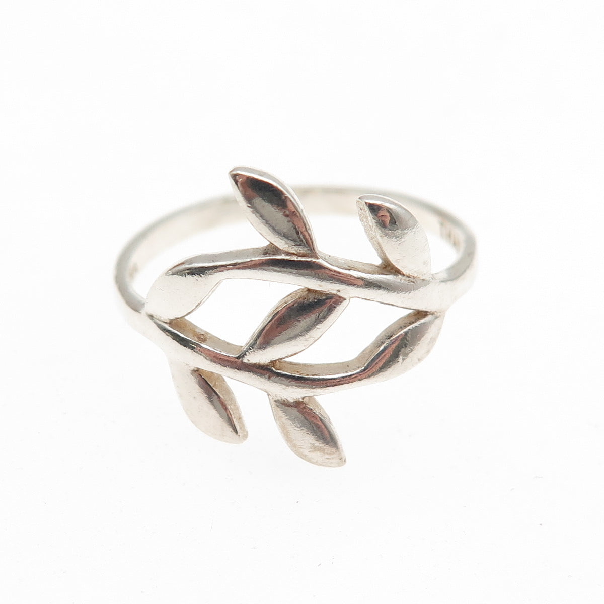 The Morning After 925 Sterling Silver Laurel Leaf Bypass Ring Size 8.25