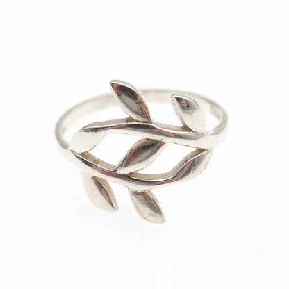 The Morning After 925 Sterling Silver Laurel Leaf Bypass Ring Size 8.25