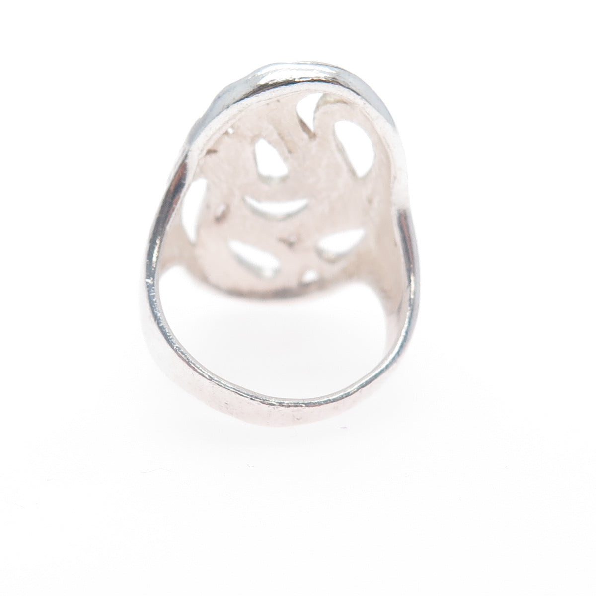 925 Sterling Silver Vintage Modernist Swirl Ring Size 6.25