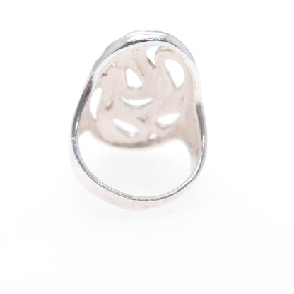 925 Sterling Silver Vintage Modernist Swirl Ring Size 6.25