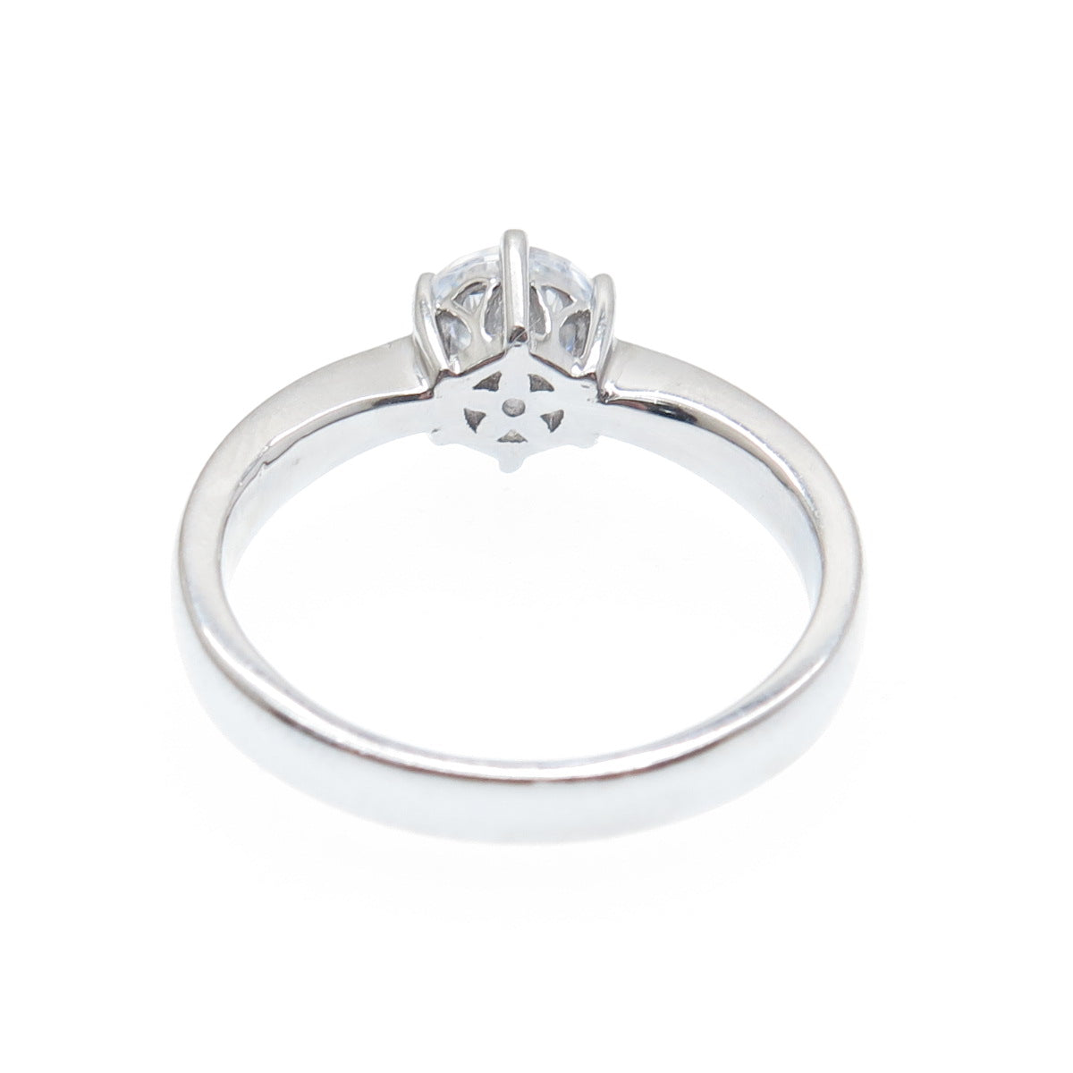 925 Sterling Silver Round-Cut C Z Engagement Ring Size 7.25