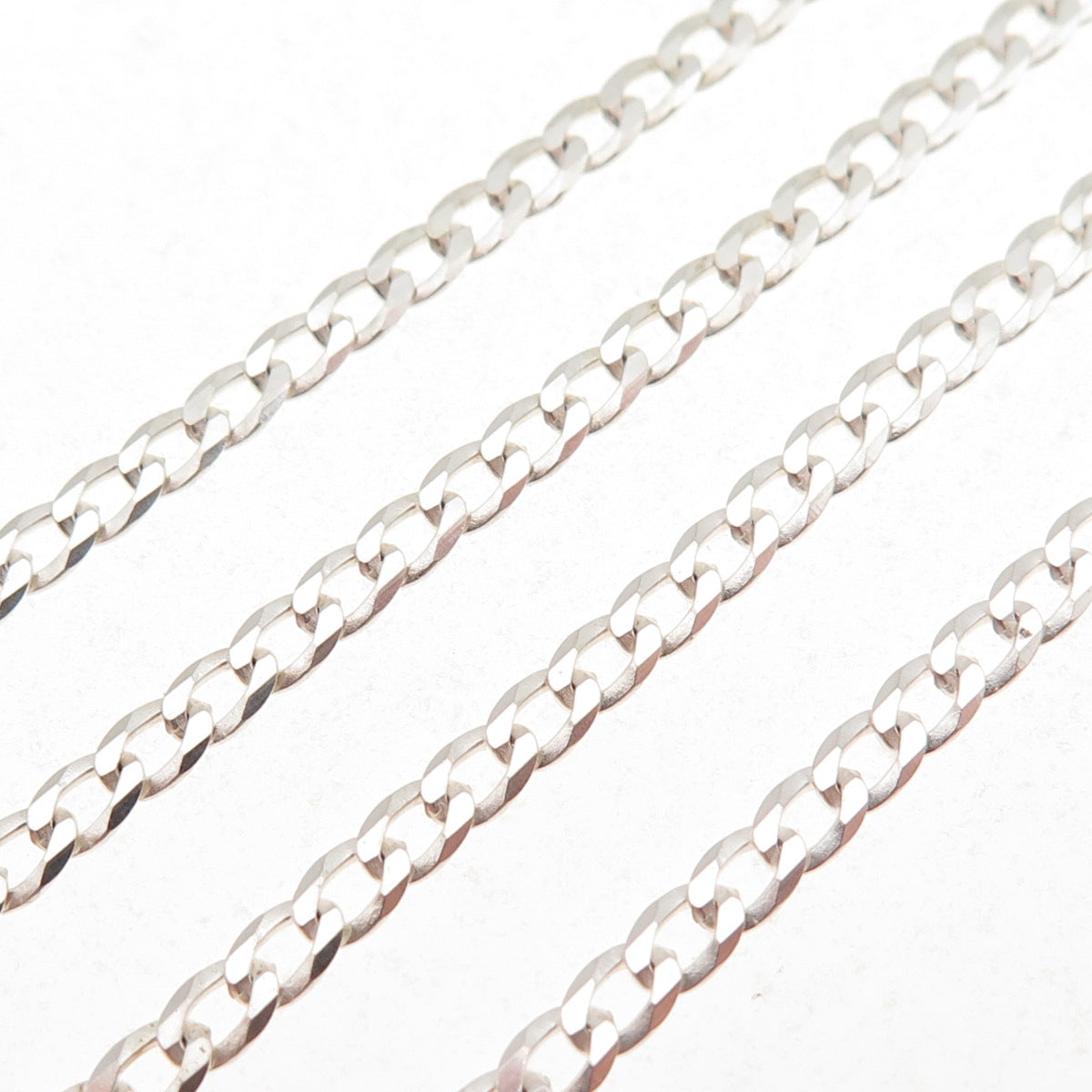 P. Lux 925 Sterling Silver Vintage Italy Curb Chain Necklace 20"