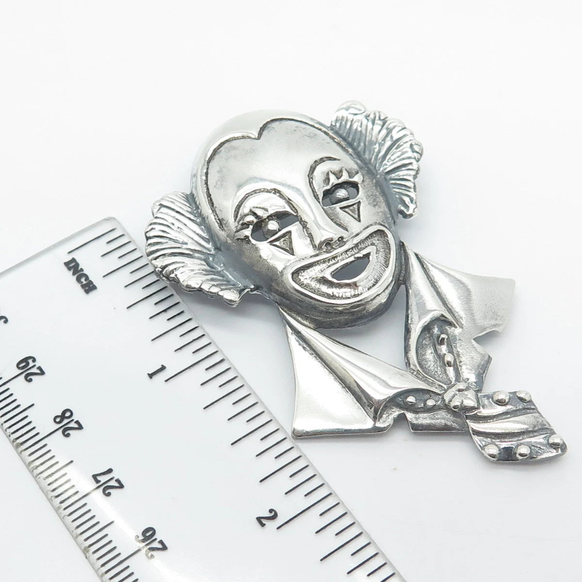 925 Sterling Silver Vintage Mexico Clown Pin Brooch