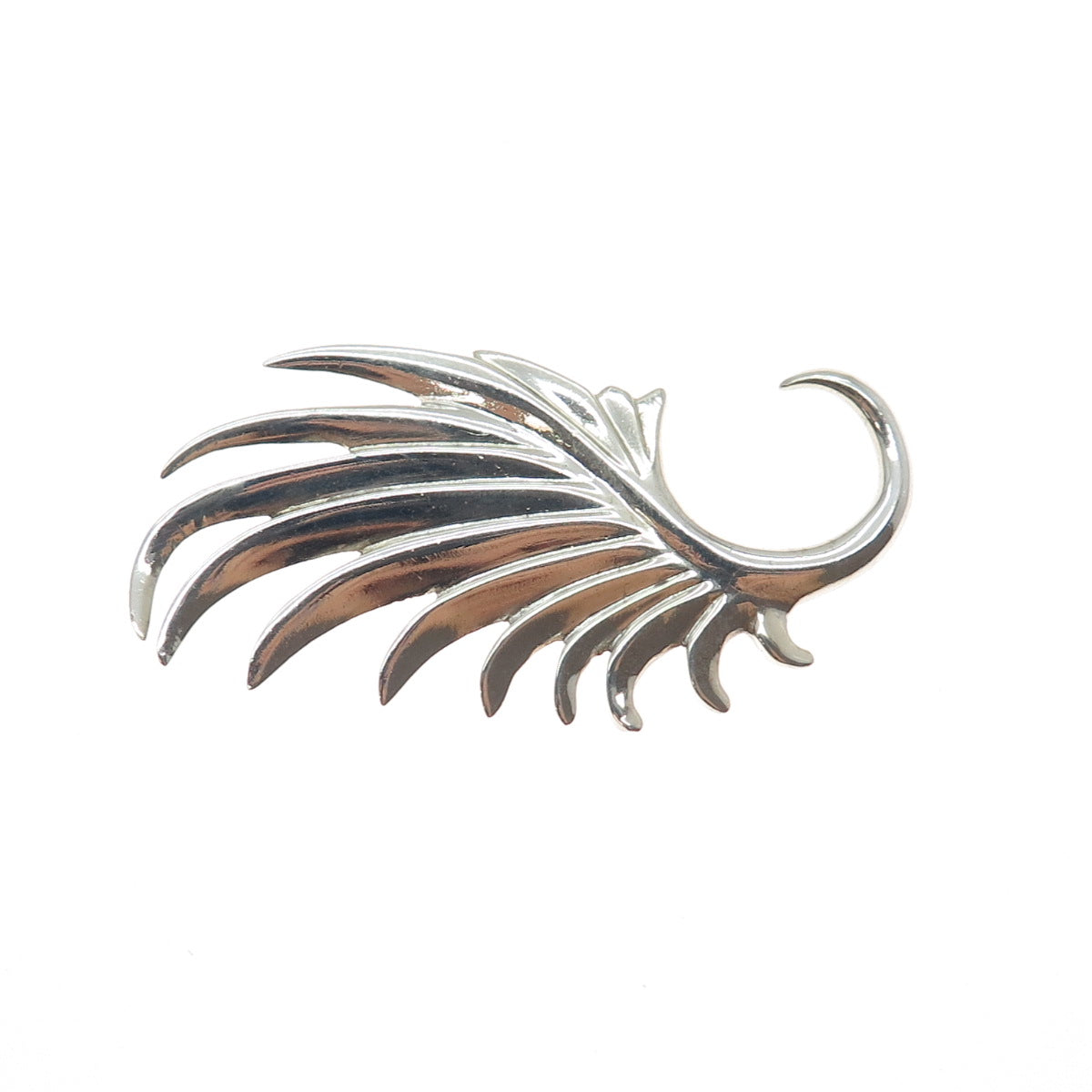 925 Sterling Silver Vintage Modernist Angel Wing SINGLE Hook Earring