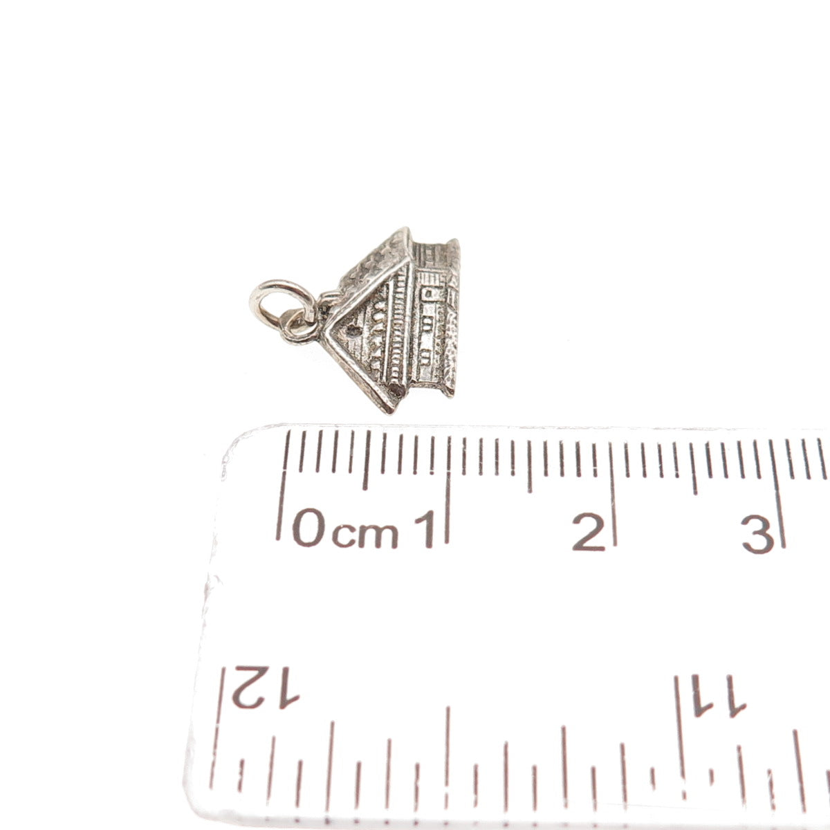 800 Silver Vintage House Oxidized Mini Charm Pendant