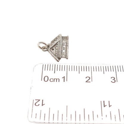 800 Silver Vintage House Oxidized Mini Charm Pendant